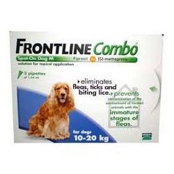 FRONTLINE SPOT ON COMBO PERROS 10 A 20 KG- 3 PTAS